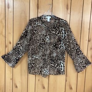 Sheer leopard print blouse